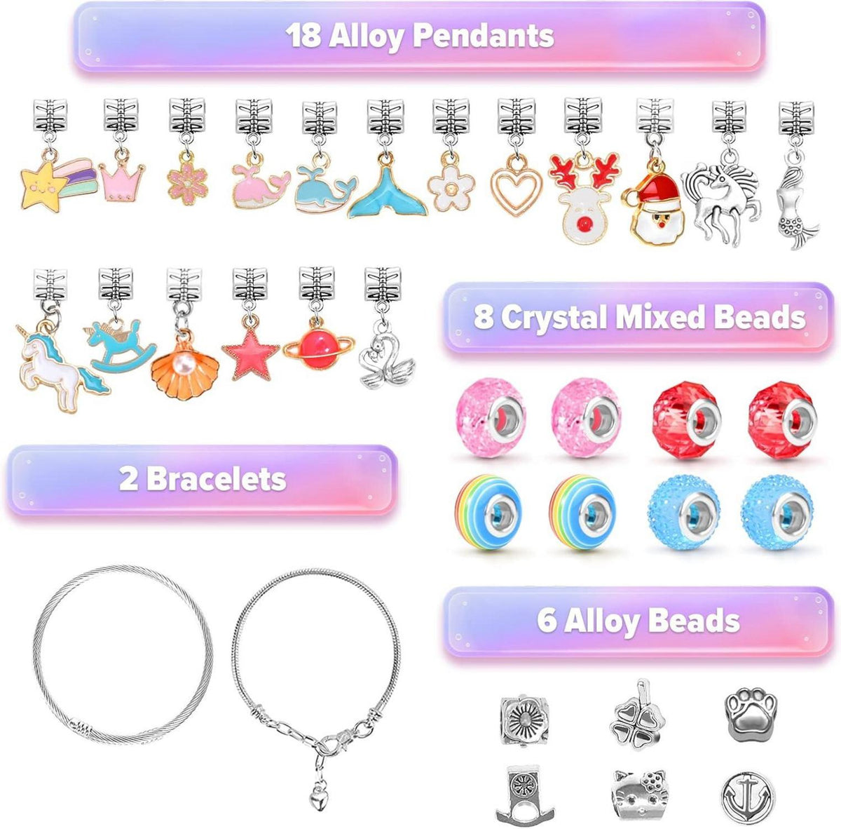 Perlenarmband Bastelset für Mädchen 5-12 Jahre - DIY Schmuck
