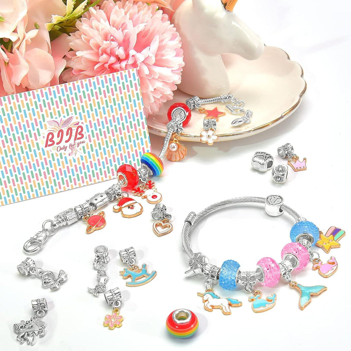BIIB Mädchen Schmuck Bastelset Armbänder DIY Teenager Geschenk 5-12Jahre