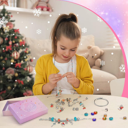 BIIB Mädchen Adventskalender Schmuck Bastelset Einhorn 5-12