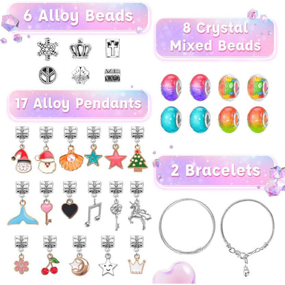 BIIB Mädchen Adventskalender Schmuck Bastelset Einhorn 5-12
