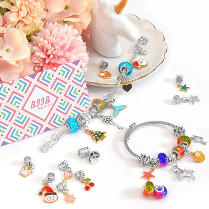 BIIB Mädchen Adventskalender Schmuck Bastelset Einhorn 5-12