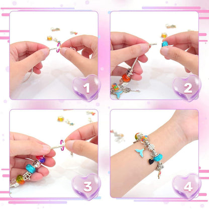 BIIB Mädchen Adventskalender Schmuck Bastelset Einhorn Armband 5-12J