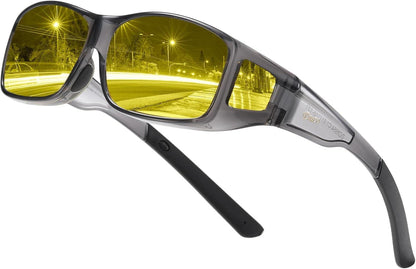 DUCO Nachtfahrtbrille polarisierte Überbrille für Brillenträger 8953Y