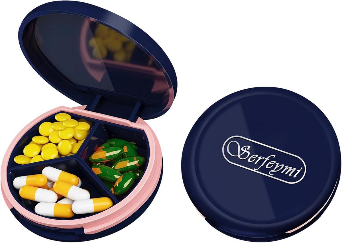 Tablettenbox 3 Fächer Wasserdichte Pillendose für Reise & täglichen