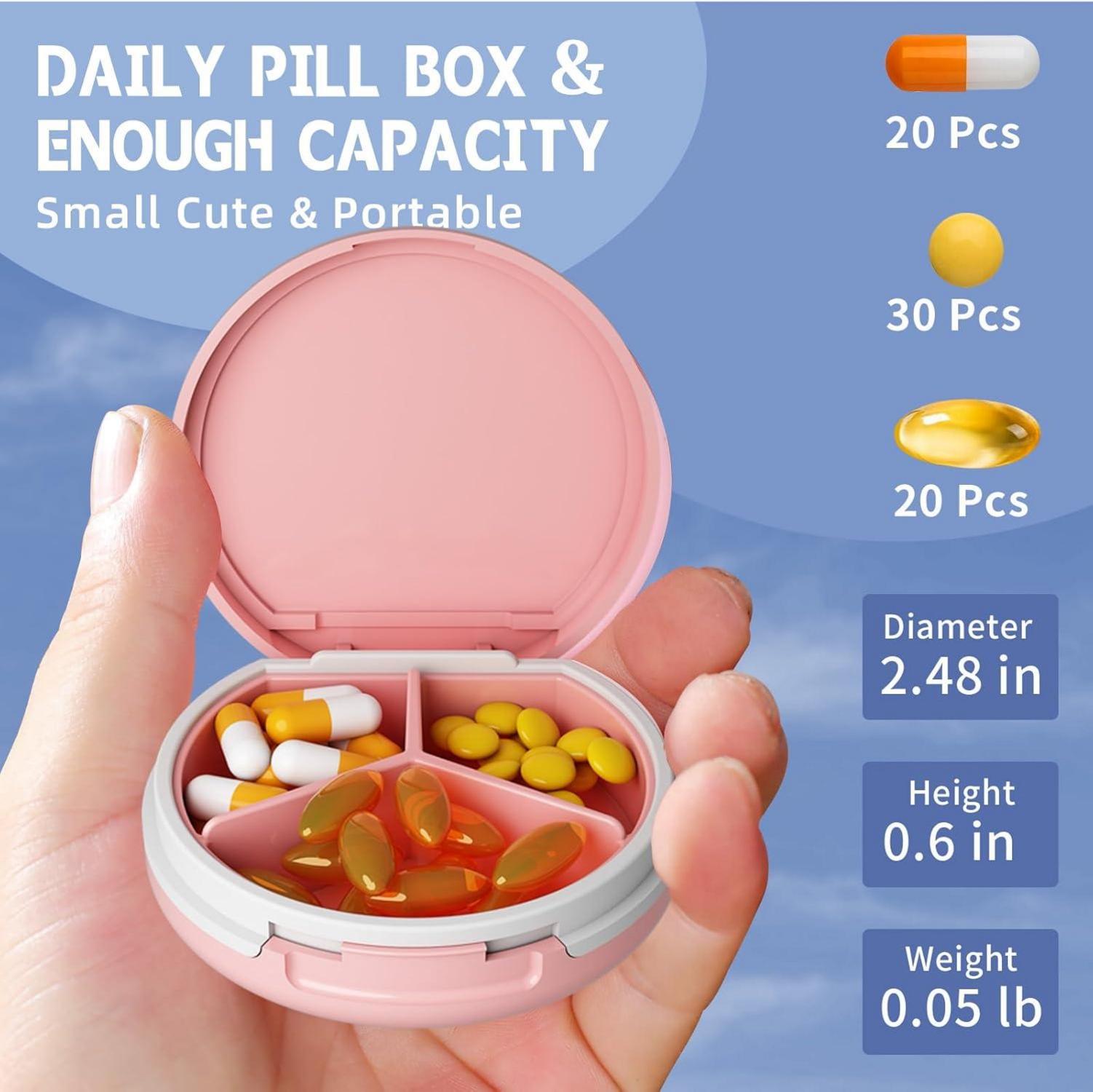 Serfeymi Tablettenbox 3 Fächer Pillendose Wasserdichte Medikamentenbox