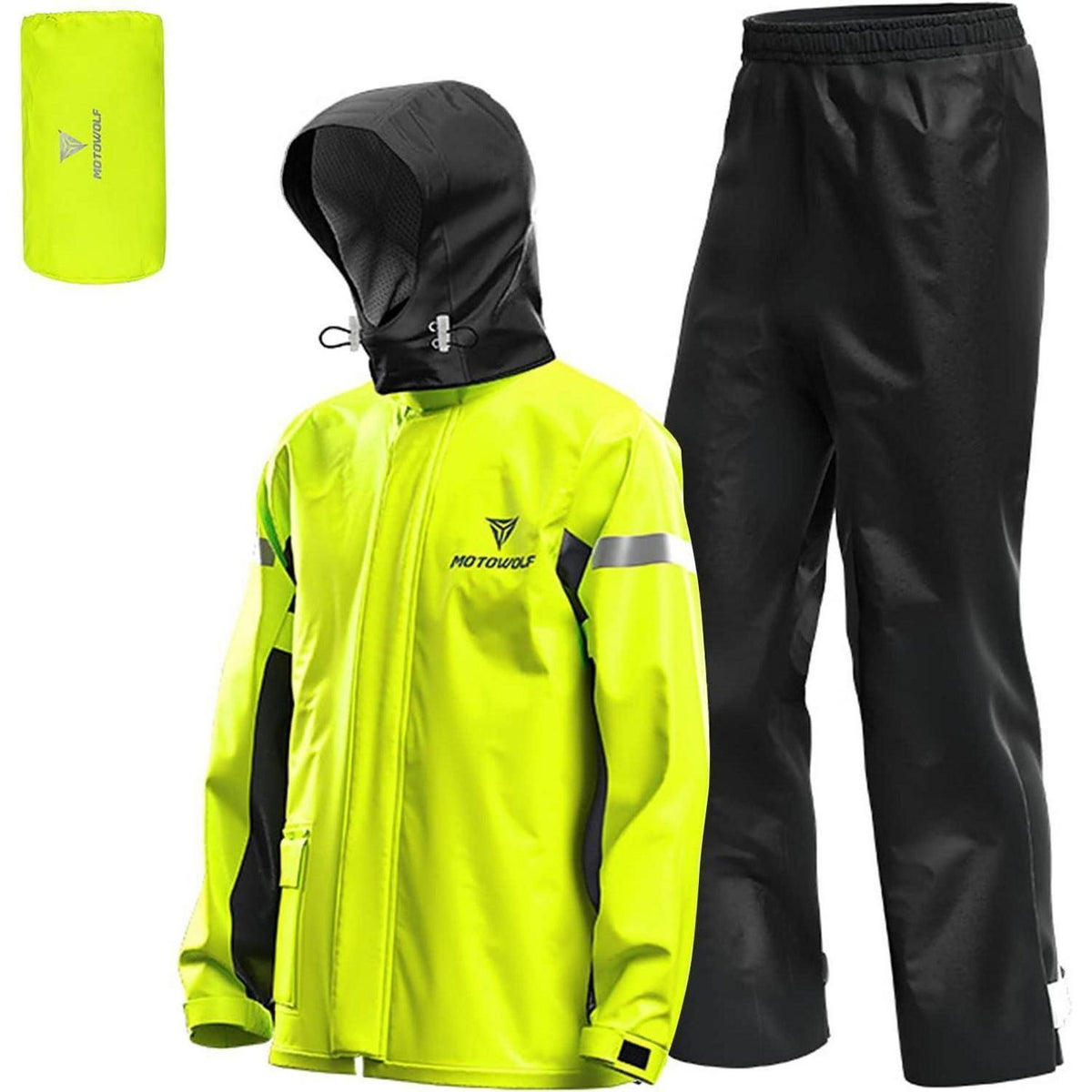 Herren Motorrad Regenanzug Gelb L