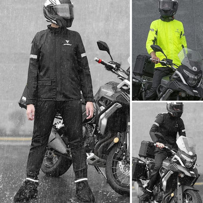 Herren Regenanzug wasserdicht mit reflektierenden Streifen Gelb S