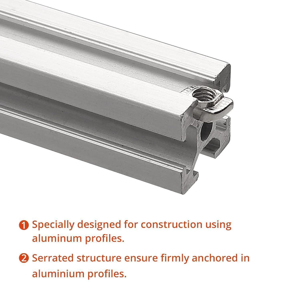 Nutensteine M5 für 20er Aluminiumprofile, verzinkt, 100 Stück