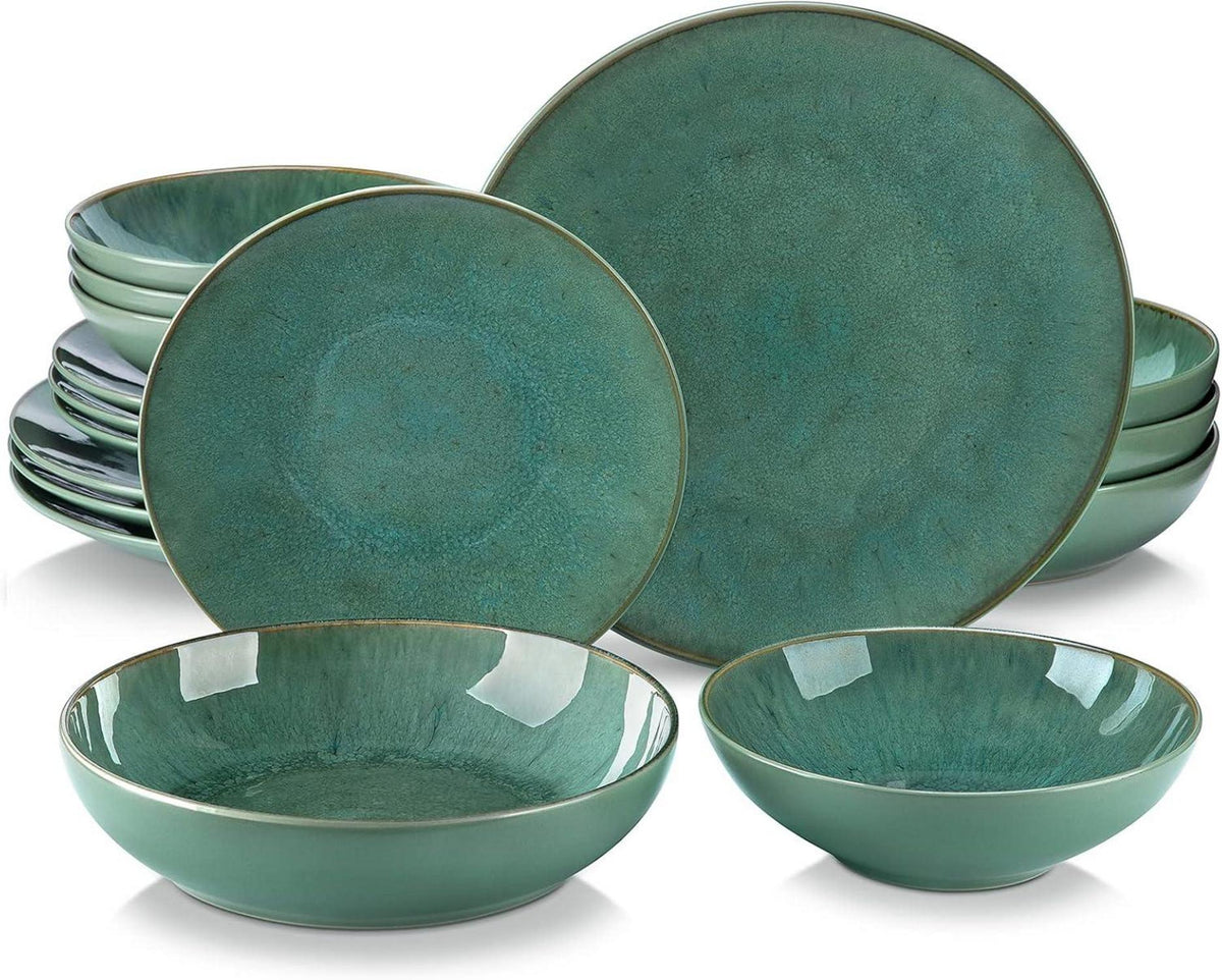 Tafelservice Steinzeug Vintage 16 tlg Set Geschirr für 4 Personen