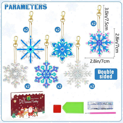 Diamond Painting Weihnachten Schneeflocke Schlüsselanhänger