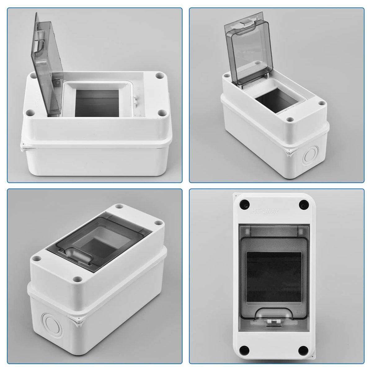 2er Set Aufputz Sicherungskasten IP65-1 Reihig 3 Module Feuchtraum
