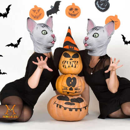 Katzenmaske Latex Leopard Tiermaske Halloween Party Maske