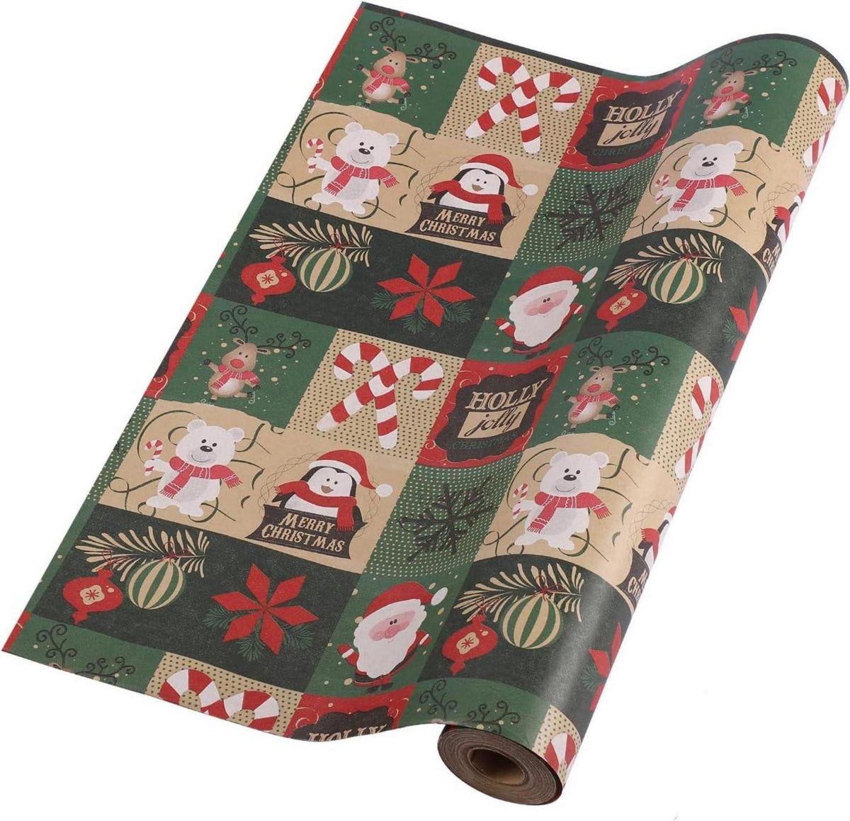 Weihnachts-Geschenkpapierrolle 43cm x 15m Kraftpapierrolle