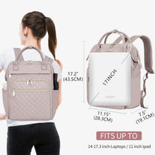 Damen Laptop Rucksack 17 Zoll Rosa USB-Anschluss RFID-Schutz