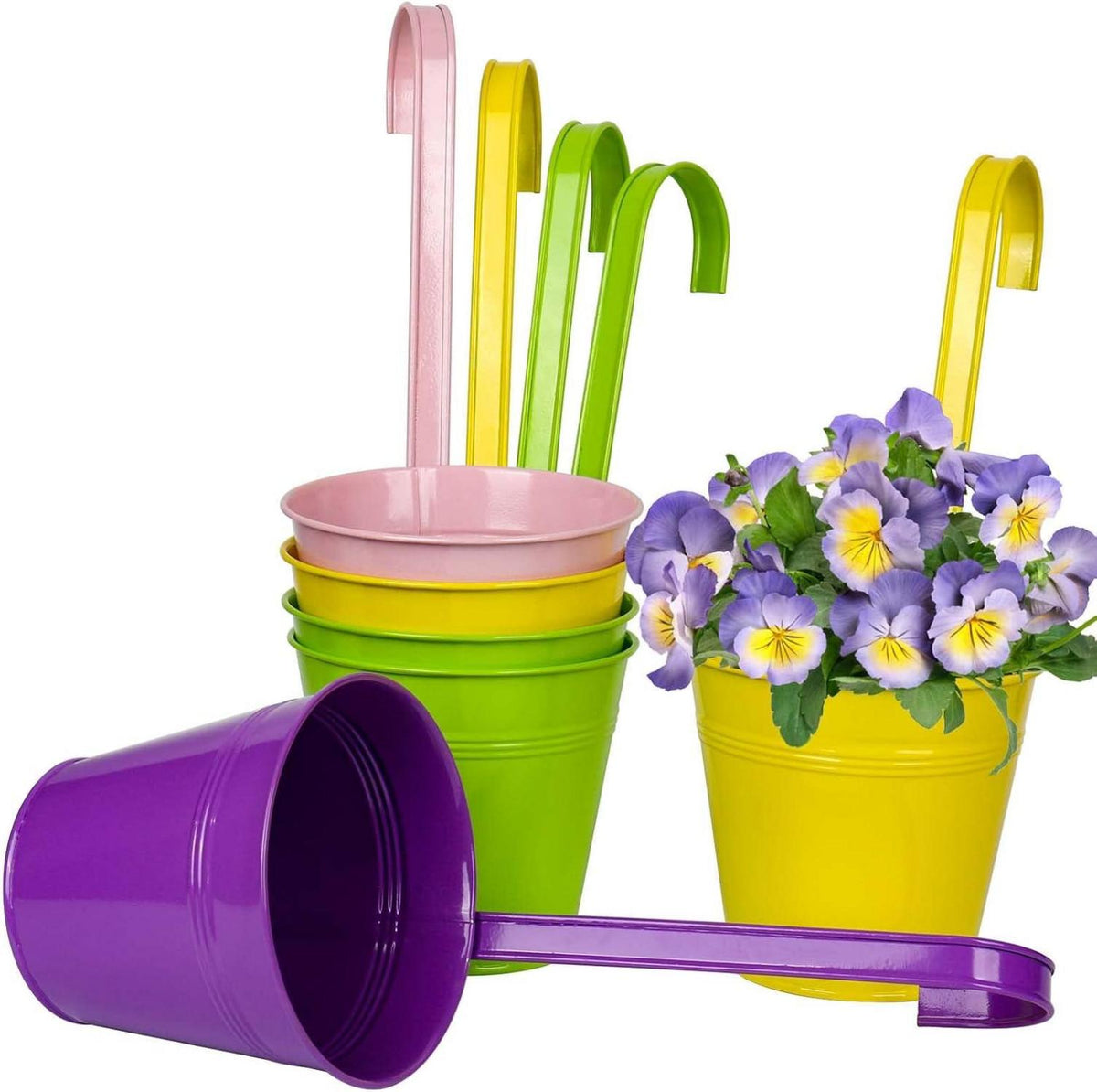 Hängende Blumentöpfe Set 6tlg. verzinkter Stahl Moderne Deko