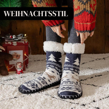 Damen Kuschelsocken Anti Rutsch Warme Hüttensocken Geschenk 36-40 Navy