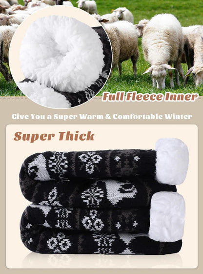 Herren Warme Dicke Thermo Wintersocken mit Anti Rutsch Sohle