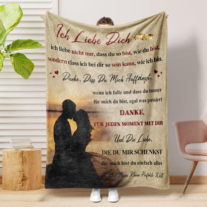 Valentinstag Geschenk Kuscheldecke für Paare 130x150 cm