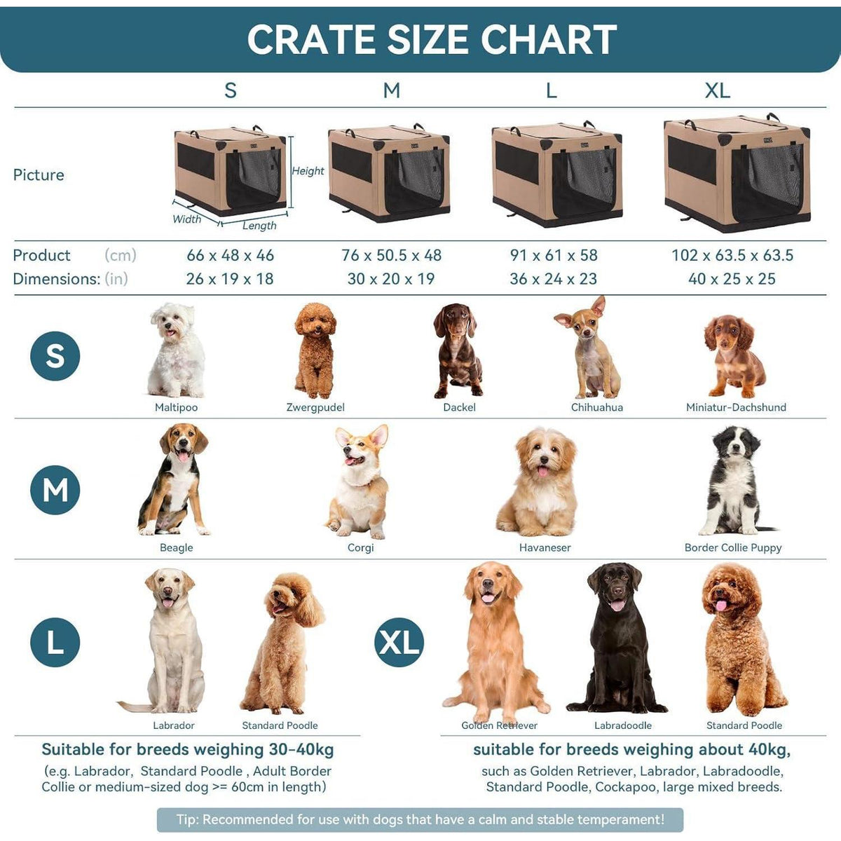 Faltbare Hundebox mit 3 Türen – Komfortabel & Sicher für Reisen