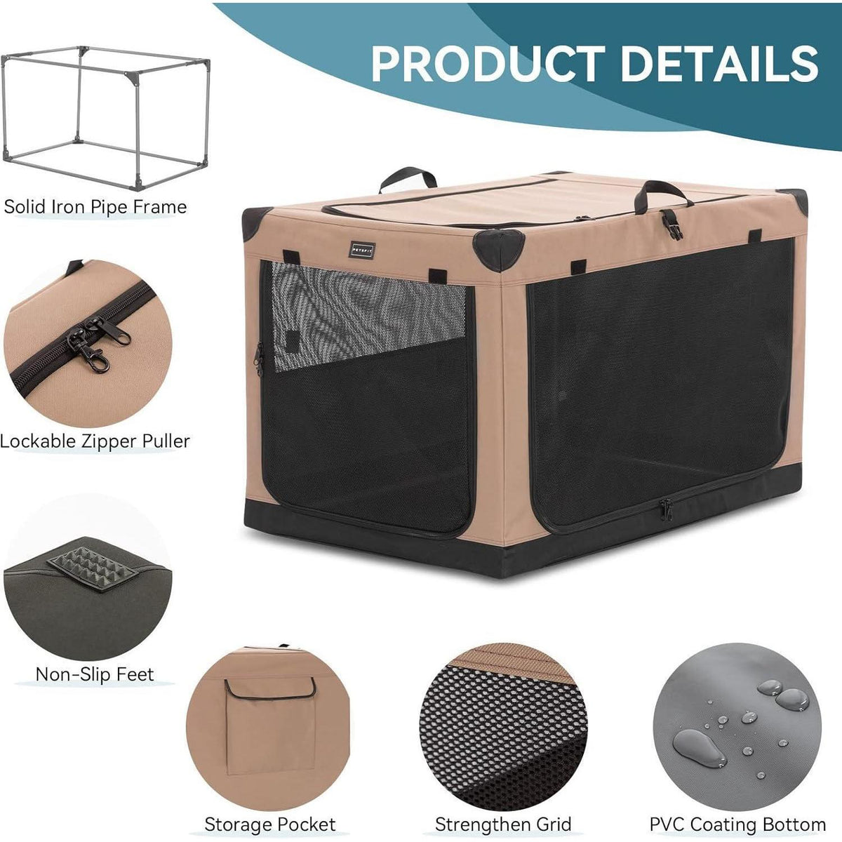 Faltbare Hundebox mit 3 Türen – Komfortabel & Sicher für Reisen