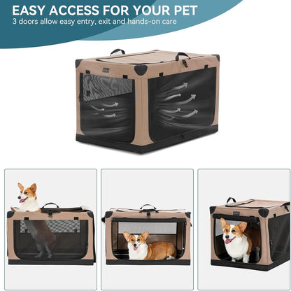 Faltbare Hundebox mit 3 Türen – Komfortabel & Sicher für Reisen