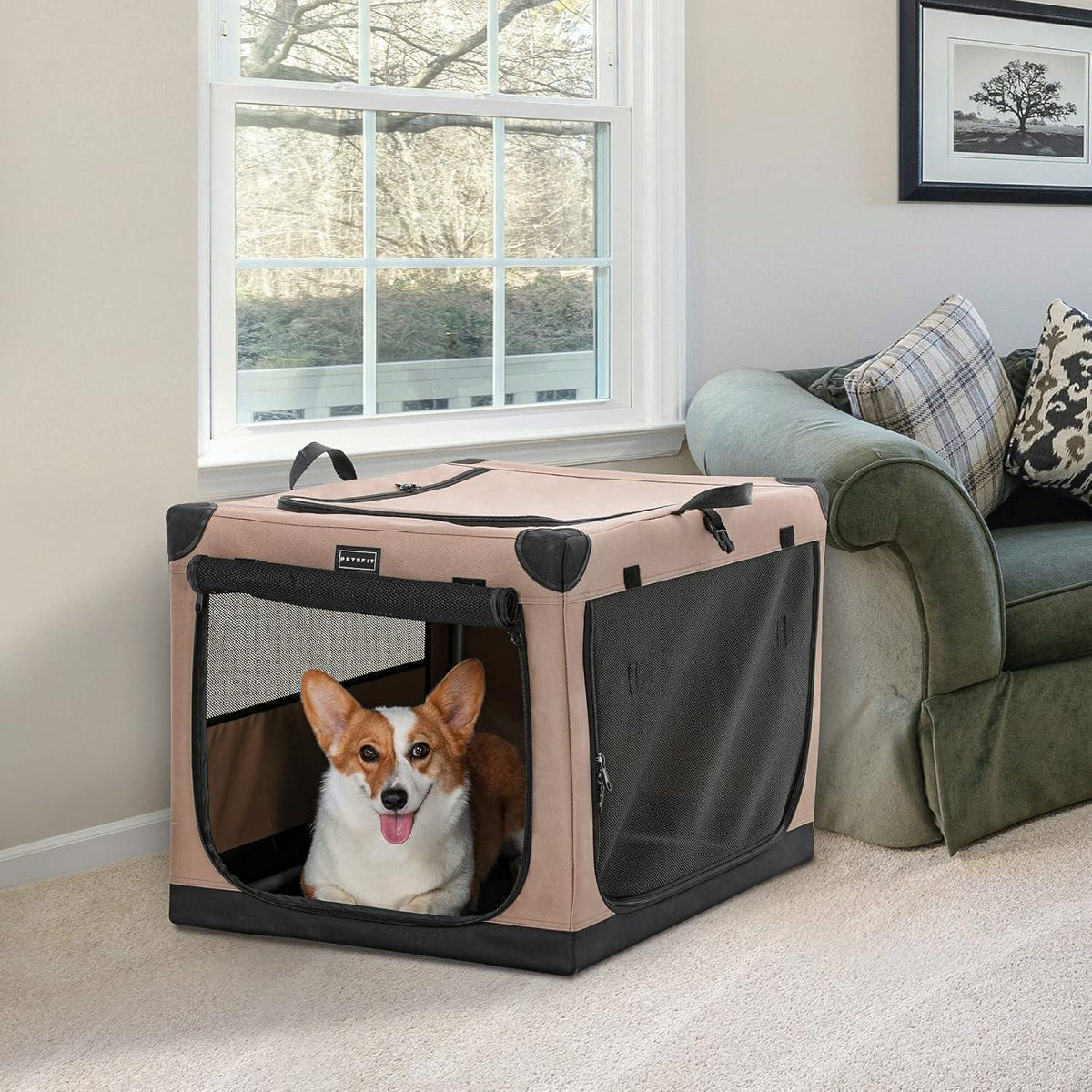 Faltbare Hundebox mit 3 Türen – Komfortabel & Sicher für Reisen