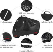 Motorradabdeckung 300D Wasserdicht XXXXL Silber Schwarz