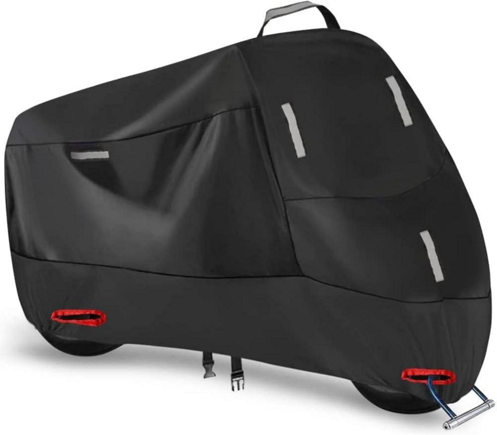 Motorradabdeckung 300D Wasserdicht Oxford Schwarz Silber L