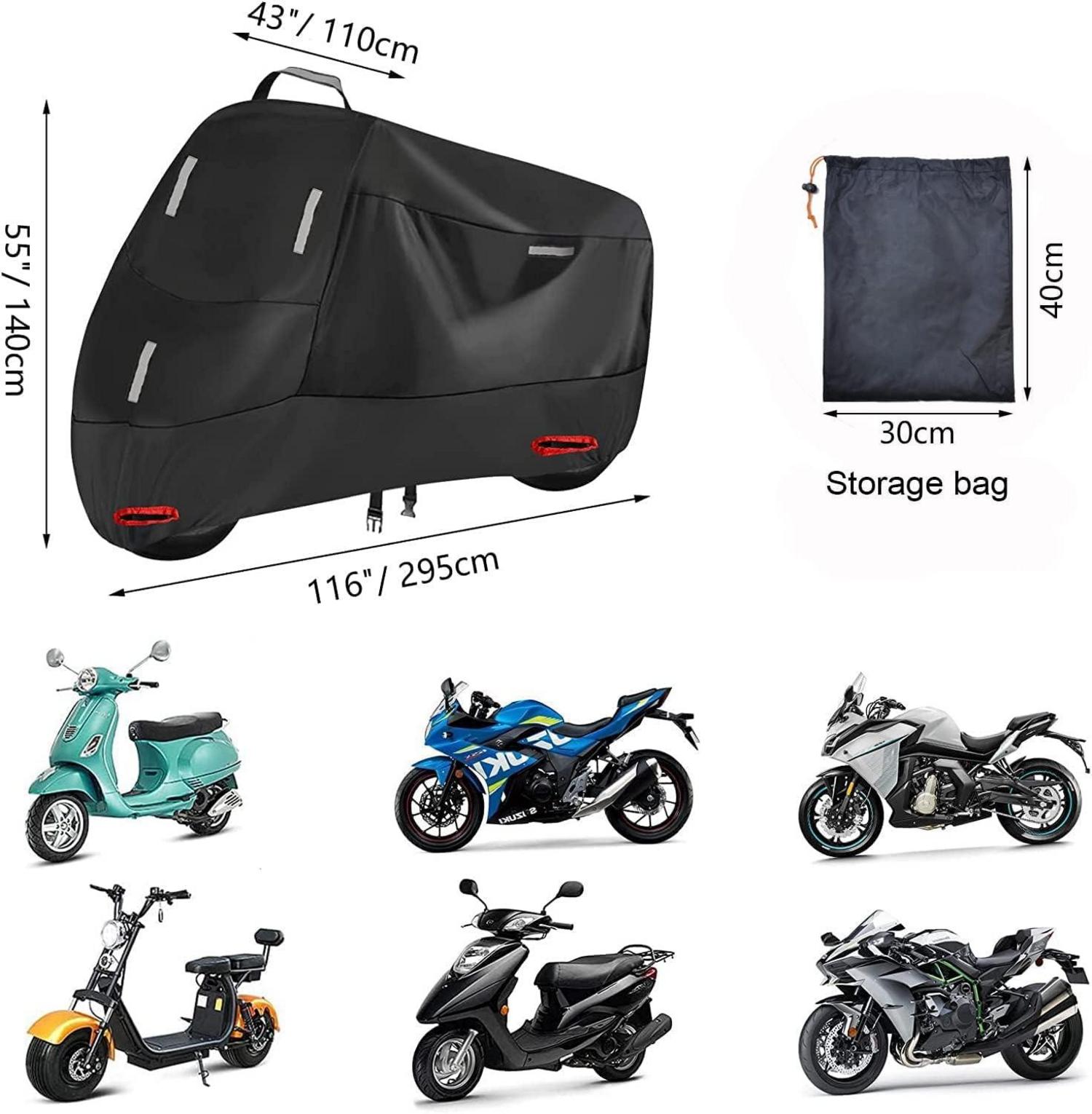 Motorradabdeckung 300D Wasserdicht Abdeckplane Oxford Schutzhülle L
