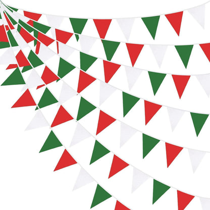 Weihnachts Wimpelkette Rot Grün Weiß – 90cm Partydeko