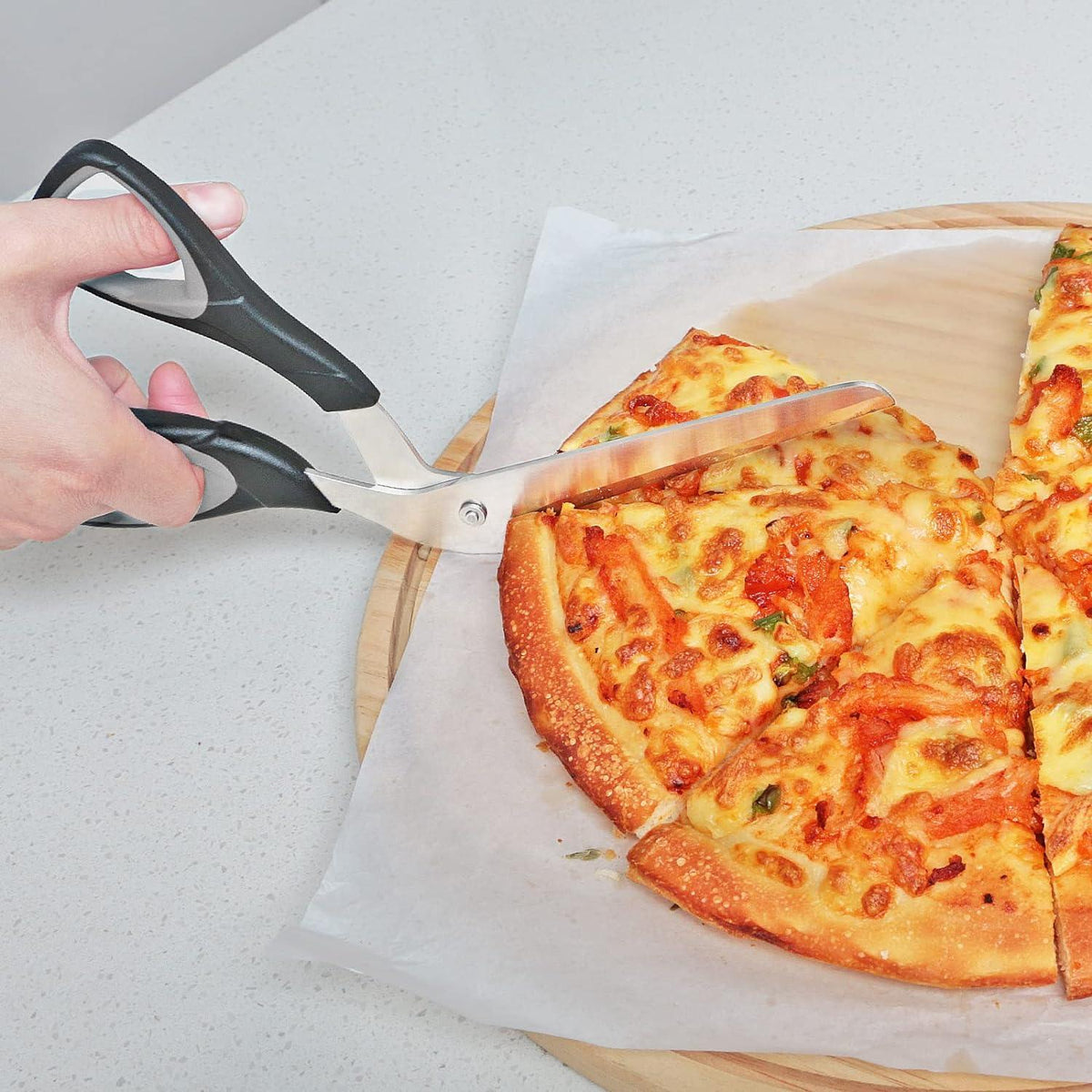Pizzaschere mit scharfer Edelstahlklinge, Lebensmittelqualität, Griff