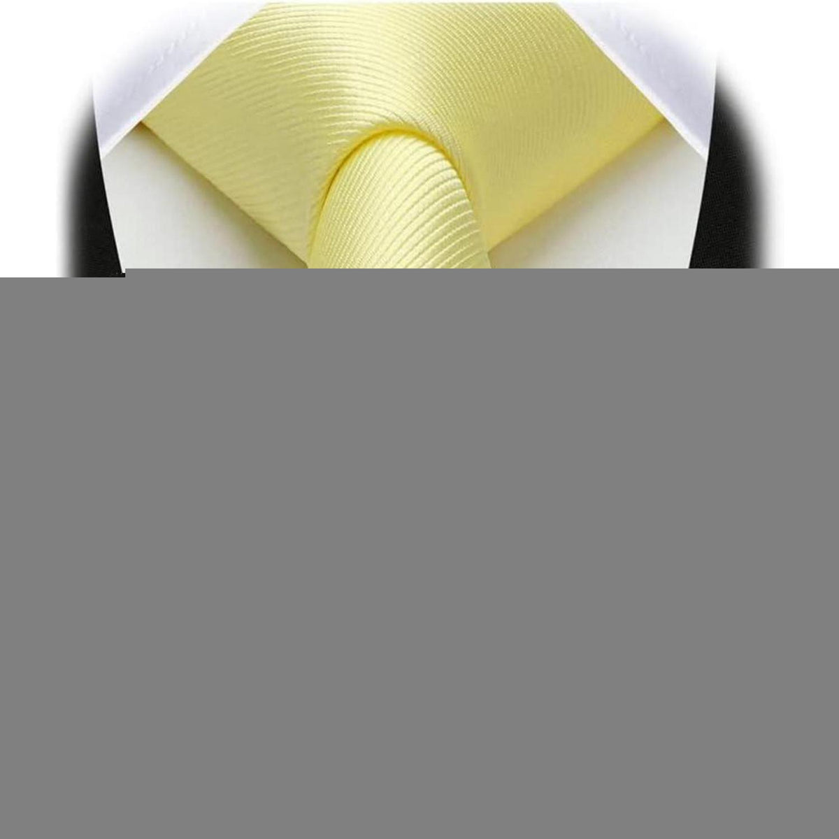 Krawatten-Set Herren mit Einstecktuch – Hellgelb