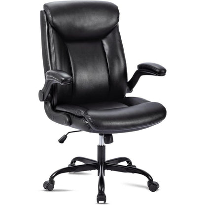 Bürostuhl Ergonomisch Schreibtischstuhl Schwarz in Lederoptik