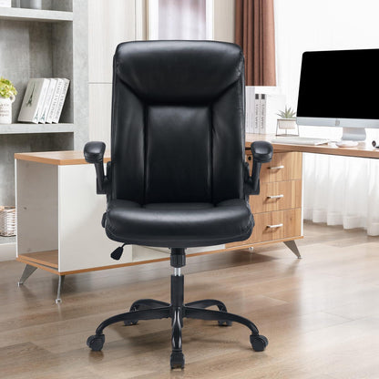Bürostuhl Ergonomisch Schreibtischstuhl Schwarz in Lederoptik