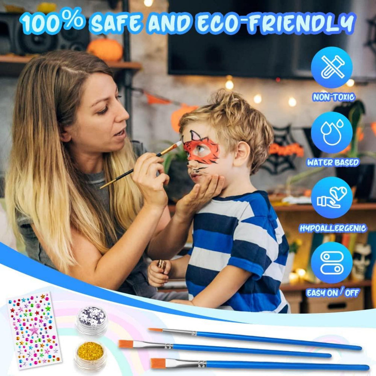 Kinderschminke 16 Farben Schminkset für Mädchen Weihnachten