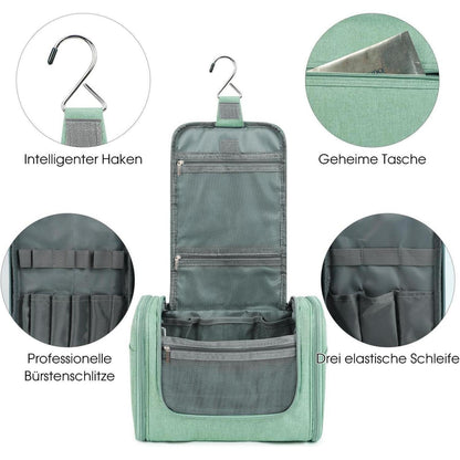 Große Kulturtasche zum Aufhängen, Reise-Waschtasche mit vielen Fächern