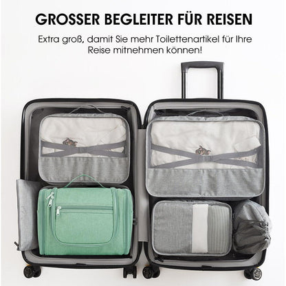 Große Kulturtasche zum Aufhängen, Reise-Waschtasche mit vielen Fächern