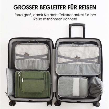 Große Kulturtasche zum Aufhängen, dunkelgrün
