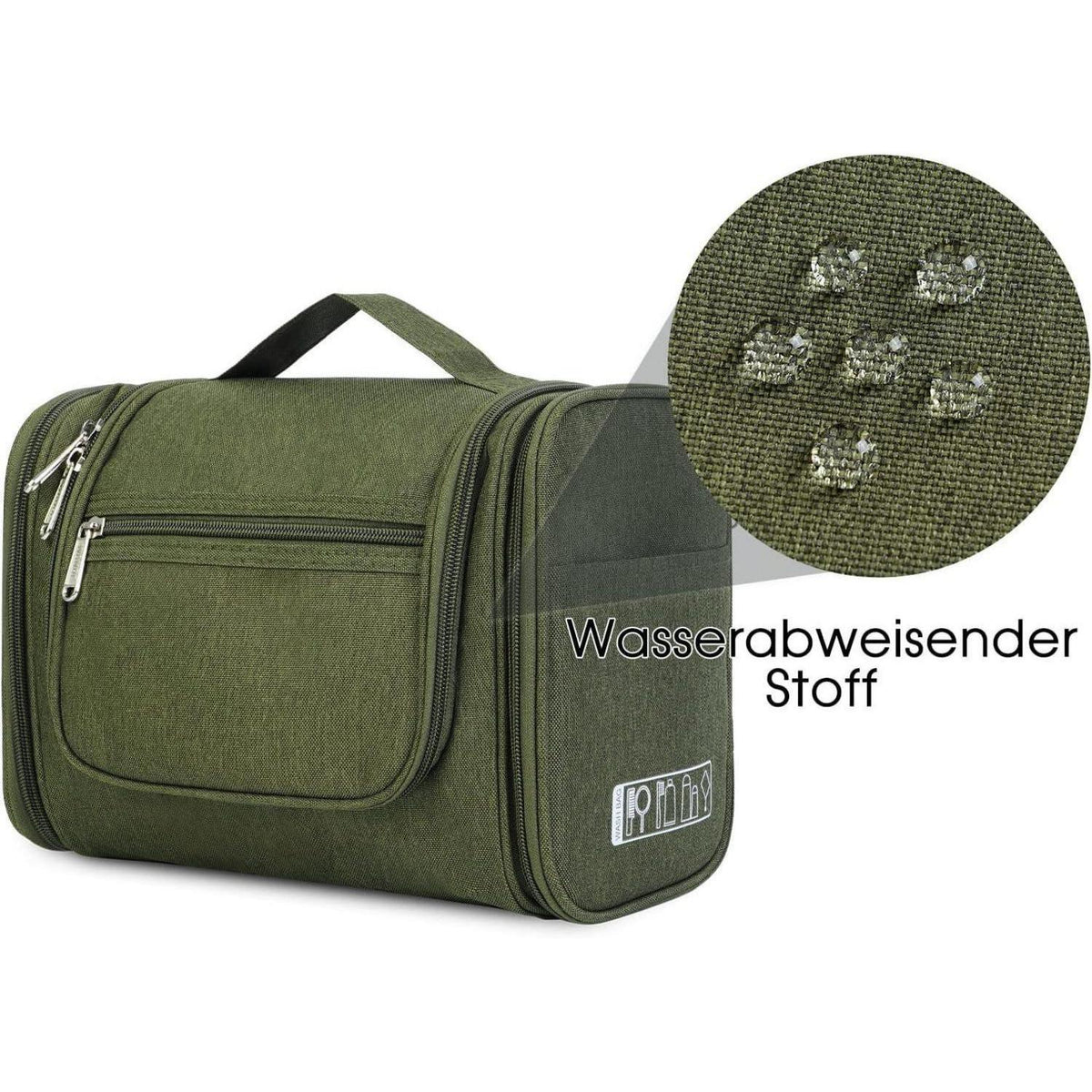 Große Kulturtasche zum Aufhängen, dunkelgrün