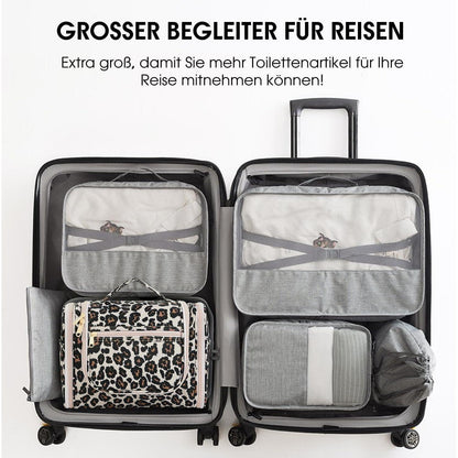 Große Kulturtasche zum Aufhängen, Rosa Leopard