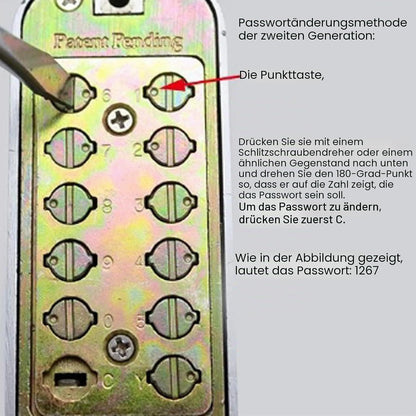 Digitales Code Türschloss mit Einsteckriegel