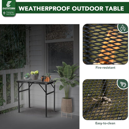 Klappbarer Campingtisch mit Metallgitterplatte, 60x40cm, 2