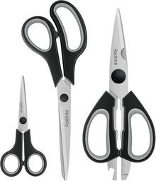 Multifunktionale Küchenschere Set 3Pcs Edelstahl Schwarz/Grau