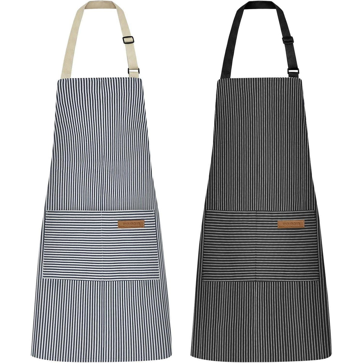 Kochschürzen Damen 2er Set mit Taschen, verstellbar