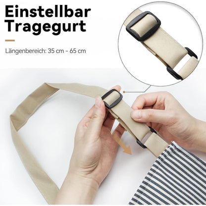 Kochschürzen Damen 2er Set mit Taschen, verstellbar