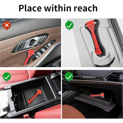3x Notfallhammer Auto mit Fensterbrecher & Gurtschneider