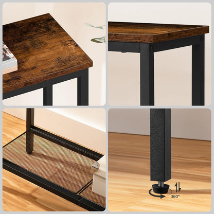 HOOBRO Schmaler Konsolentisch mit Ablageregalen 75x24x75cm