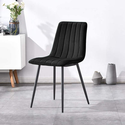 Esstisch Set 140x80cm mit 4 Samtstühlen Braun