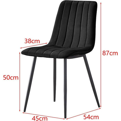 Esstisch Set 140x80cm mit 4 Samtstühlen Braun