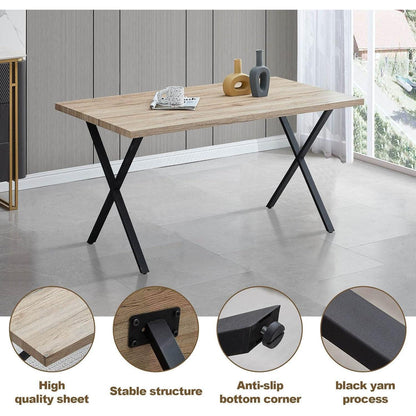 Esstisch Set 140x80cm mit 4 Samtstühlen – Modern & Robust